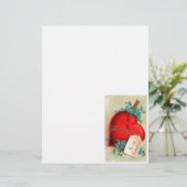 Red Bleeding Heart Valentine Antique Postcard (Standing Front)