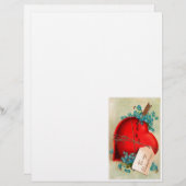 Red Bleeding Heart Valentine Antique Postcard (Front/Back)