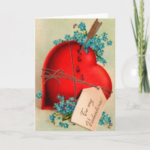 Red Bleeding Heart Valentine Antique Postcard