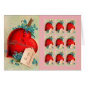 Red Bleeding Heart Valentine Antique Postcard (Front Horizontal)