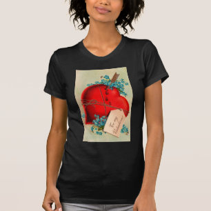 Red Bleeding Heart Valentine Antique Postcard T-Shirt
