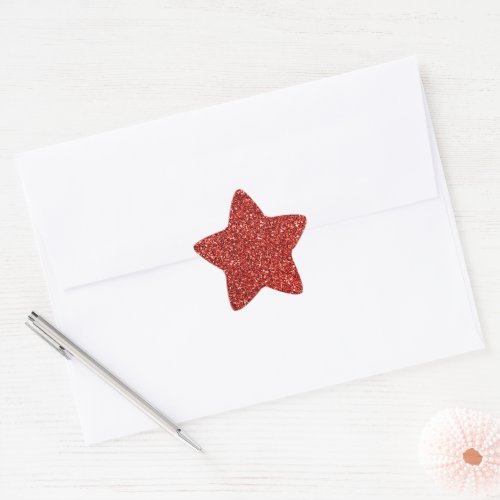 Red Bling shiny and sparkling Star Sticker