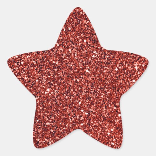 Red bling sparkling and shiny star sticker