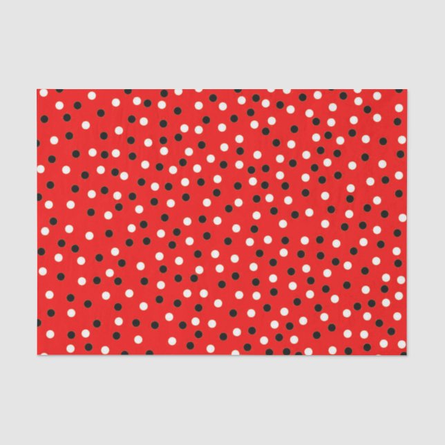 Red BLK & Wht 10" X 15" Tissue Paper (Front)