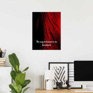 Red & Blkack Horse Mane Poster Print
