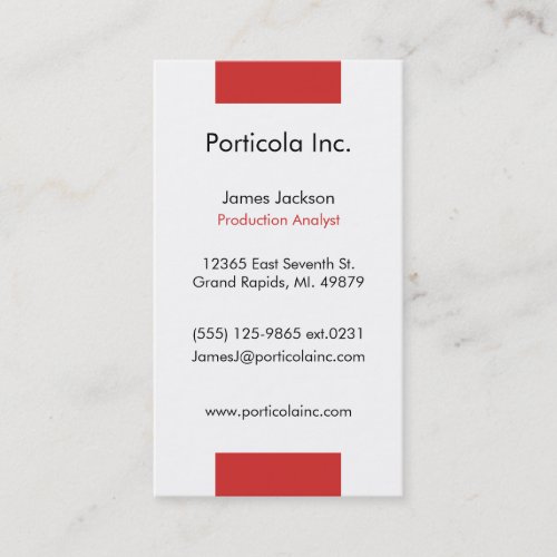 Red Block Plain Business Cards