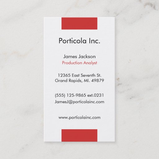 Customizable Red Block Plain Business Cards