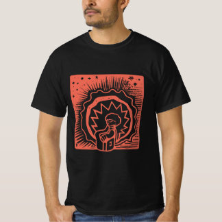 Red Block Stamp Print T-Shirt