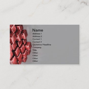 Red Blocks Business Card by SasiraInk at Zazzle