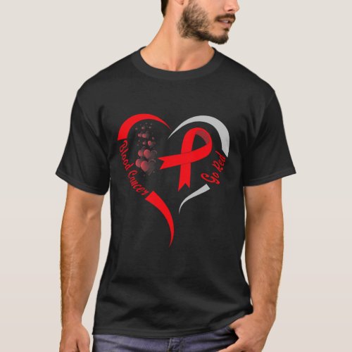 Red Blood Cancer Awareness Heart 1  T_Shirt