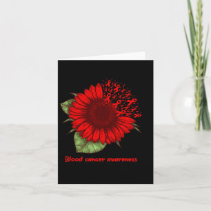 Red Blood Cancer Awareness Sunflower Gift Warrior Card