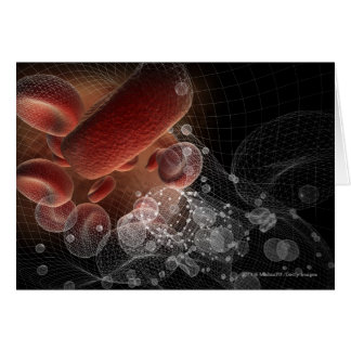 Red blood cells in wireframe cards