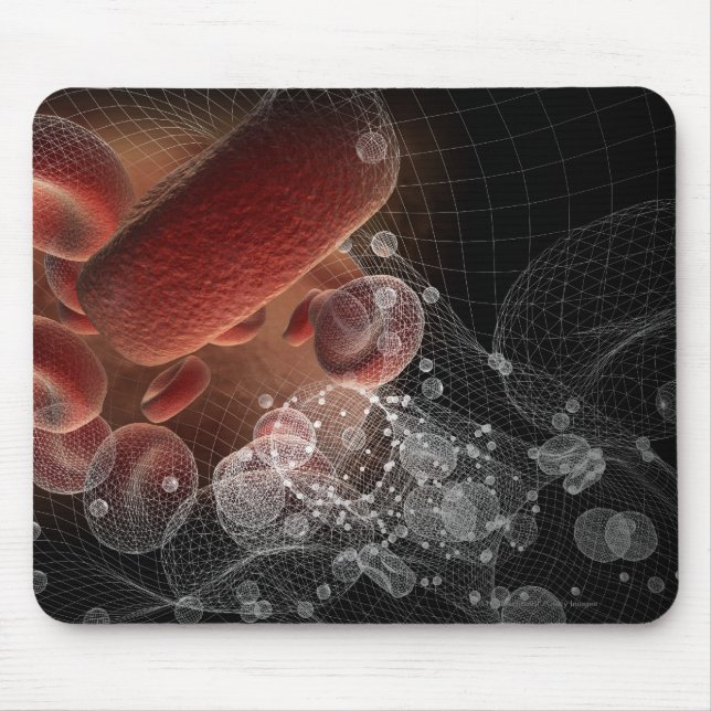 Red blood cells in wireframe mouse pad (Front)