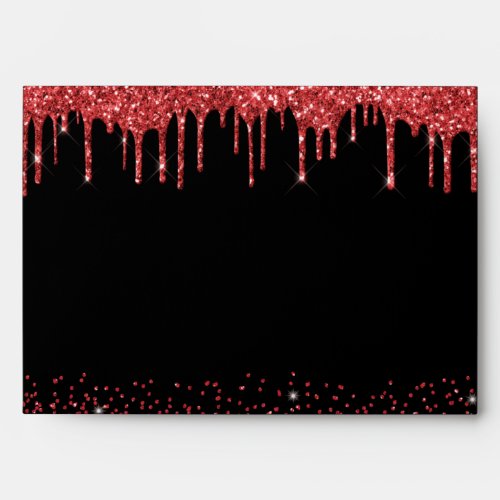 Red blood glitter dripping vampire black envelope