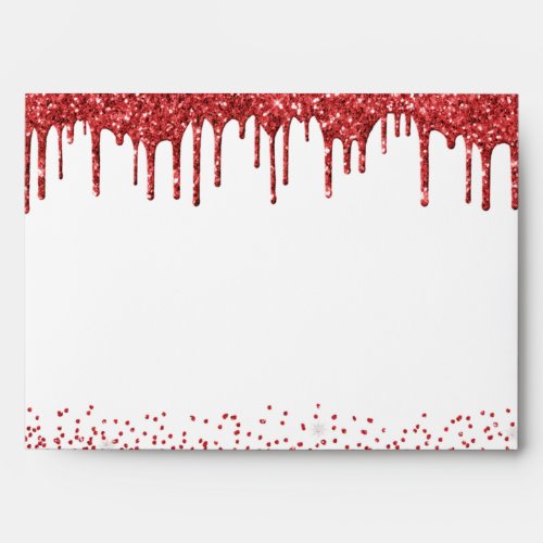 Red blood glitter dripping vampire white envelope