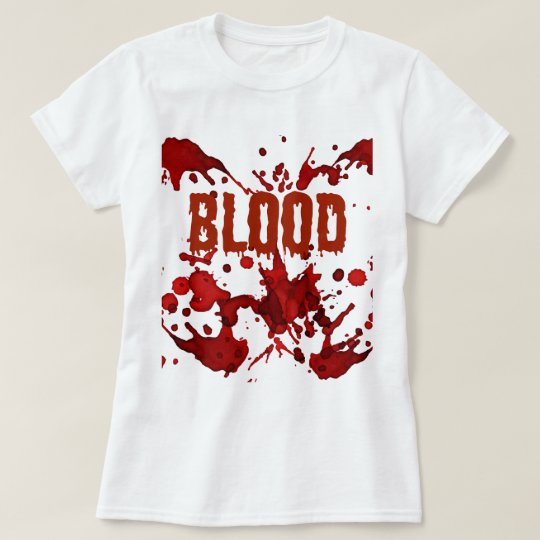 RED Blood Halloween Print T-Shirt