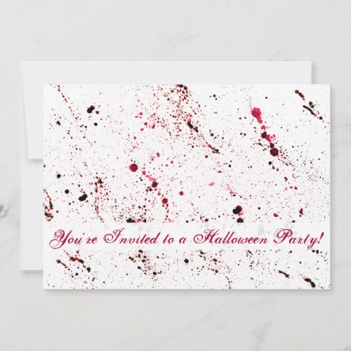 Red Blood Spatter Fun Halloween Horror Invitation