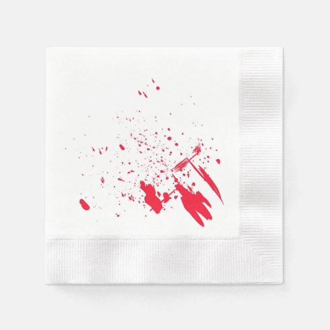 Red Blood Splatter Paper Napkins (Front)