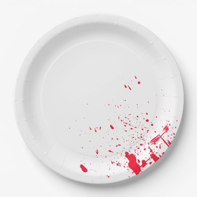 Red Blood Splatter Paper Plates (Front)