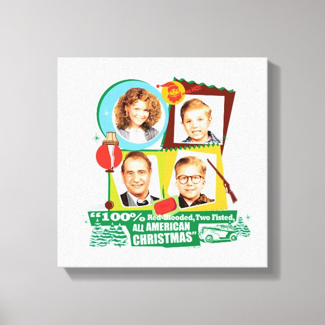 Red-Blooded, Two Fisted, All American Christmas Canvas Print (Front)