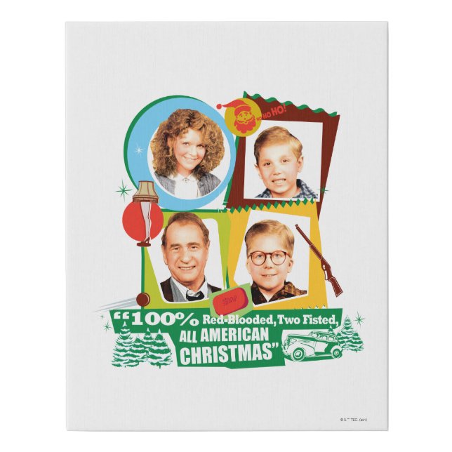 Red-Blooded, Two Fisted, All American Christmas Faux Canvas Print (Front)