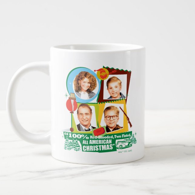 Red-Blooded, Two Fisted, All American Christmas Giant Coffee Mug (Left)