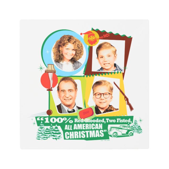 Red-Blooded, Two Fisted, All American Christmas Metal Print (Front)