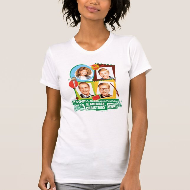 Red-Blooded, Two Fisted, All American Christmas T-Shirt (Front)