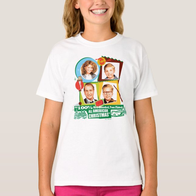 Red-Blooded, Two Fisted, All American Christmas T-Shirt (Front)