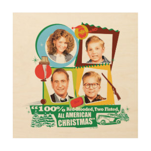 Red-Blooded, Two Fisted, All American Christmas Wood Wall Art