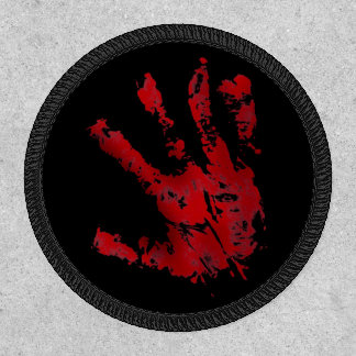 Red Bloody Hand Print Patch
