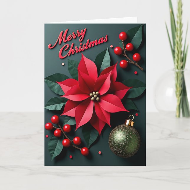 Red Bloom Christmas Card (Front)
