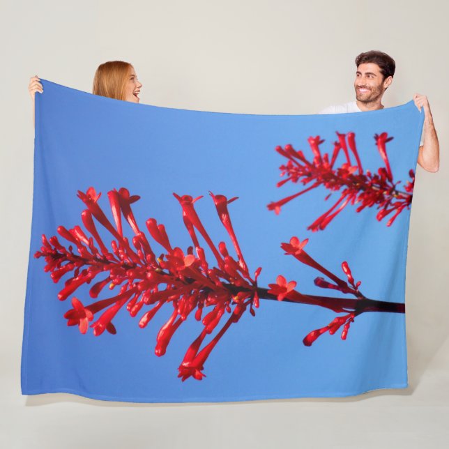 RED BLOOM FLEECE BLANKET (In Situ)