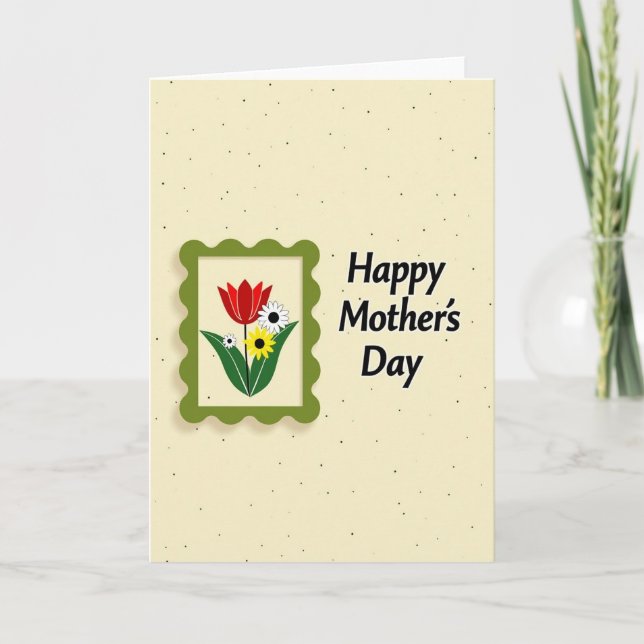 Red Bloom Mothers Day Card (Front)