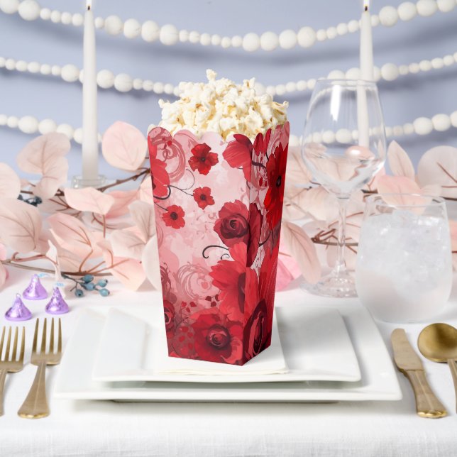 Red Bloom Symphony Favor Boxes (Wedding)