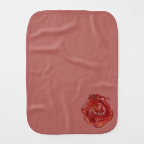 red blossom  baby burp cloth