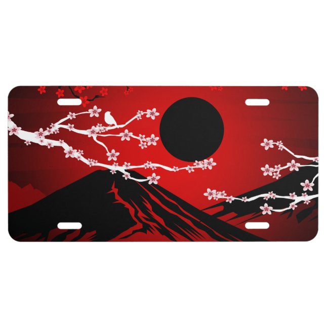 Red Blossom License Plate (Front)