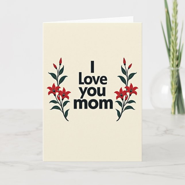 Red Blossom Mother Card (Front)