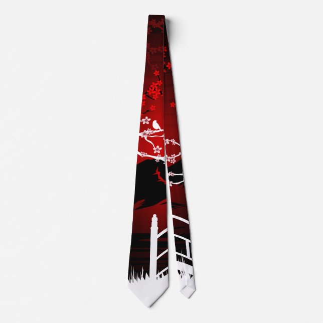 Red Blossom Neck Tie (Front)