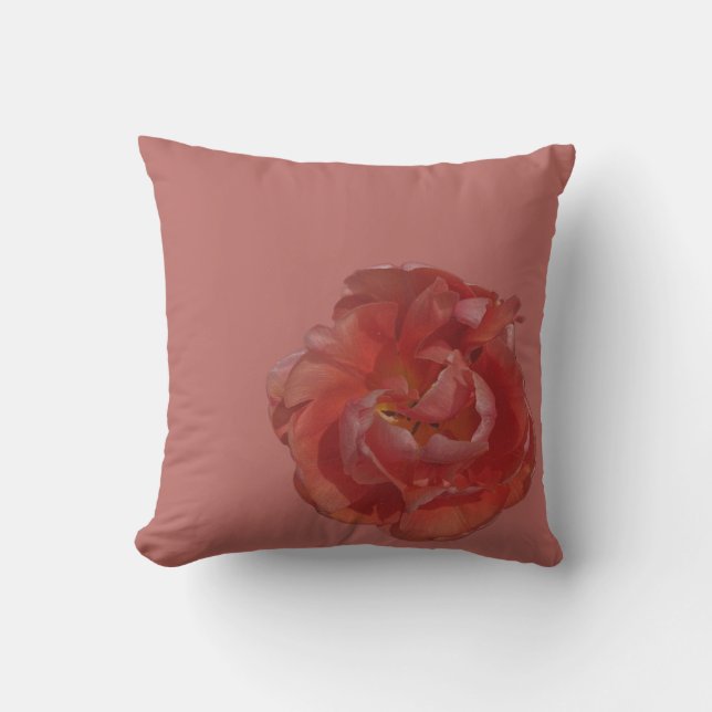 red blossom  throw pillow (Front)