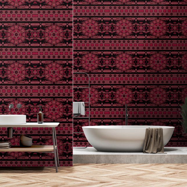 Red Blossom Wallpaper (Bathroom)