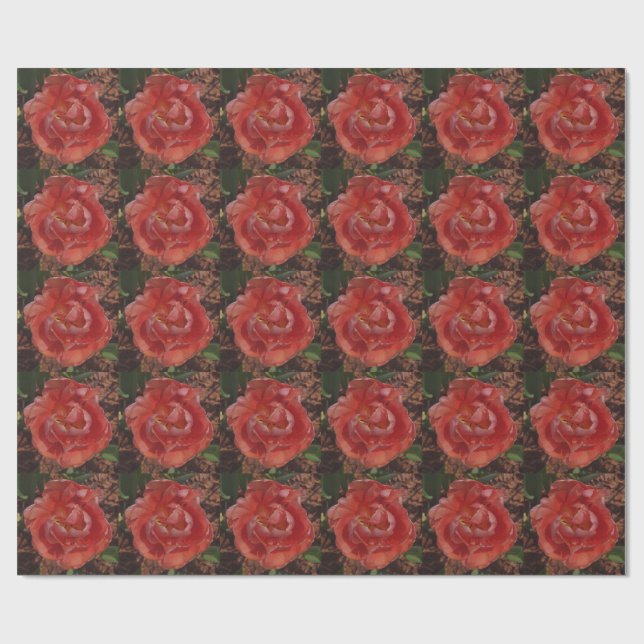 red blossom  wrapping paper (Flat)