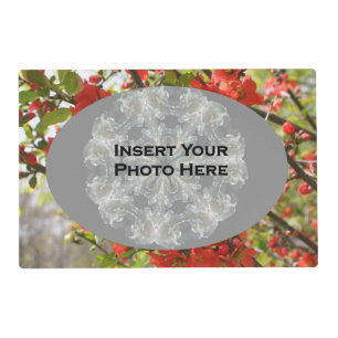Red Blossoms Add Photo Template Placemat