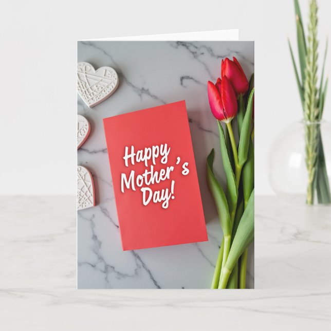 Red Blossoms Greeting Card (Front)