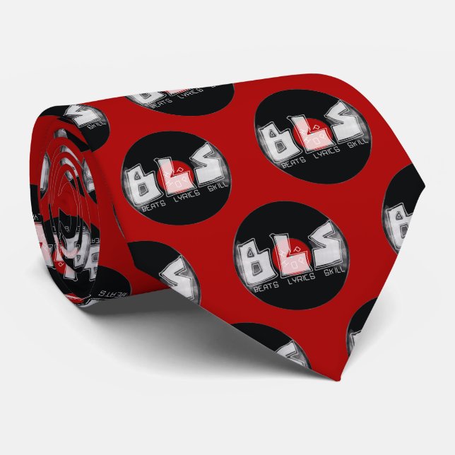 red BLS beats lyrics skill HIP HOP Neck Tie (Rolled)