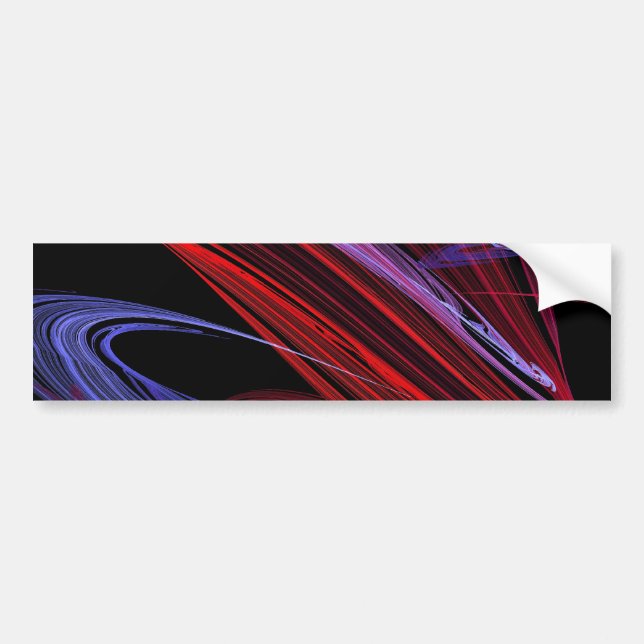 Red Blu Abstract Fractal Background Bumper Sticker (Front)