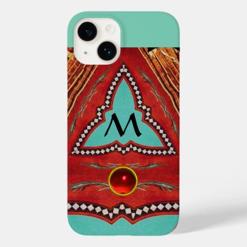 RED BLUE ABSTRACT GEOMETRIC TRIANGLE MONOGRAM Case_Mate iPhone 14 CASE