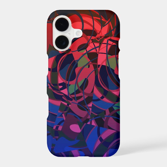 Red Blue Abstract  iPhone Case (Back)
