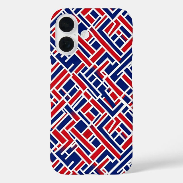 Red Blue Abstract Pattern Case-Mate iPhone Case (Back)
