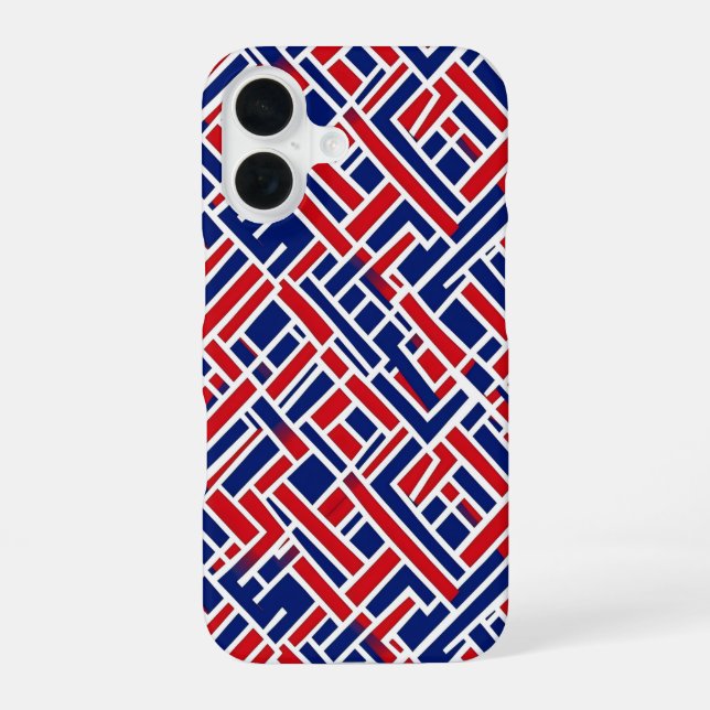 Red Blue Abstract Pattern Iphone Case (Back)
